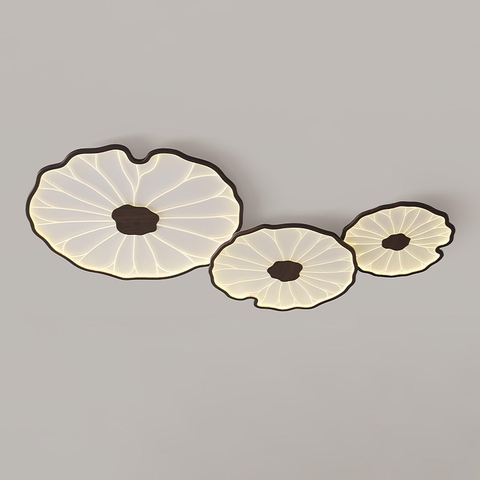 Solara Plafonnier Feuille de Lotus avec Finition Bois