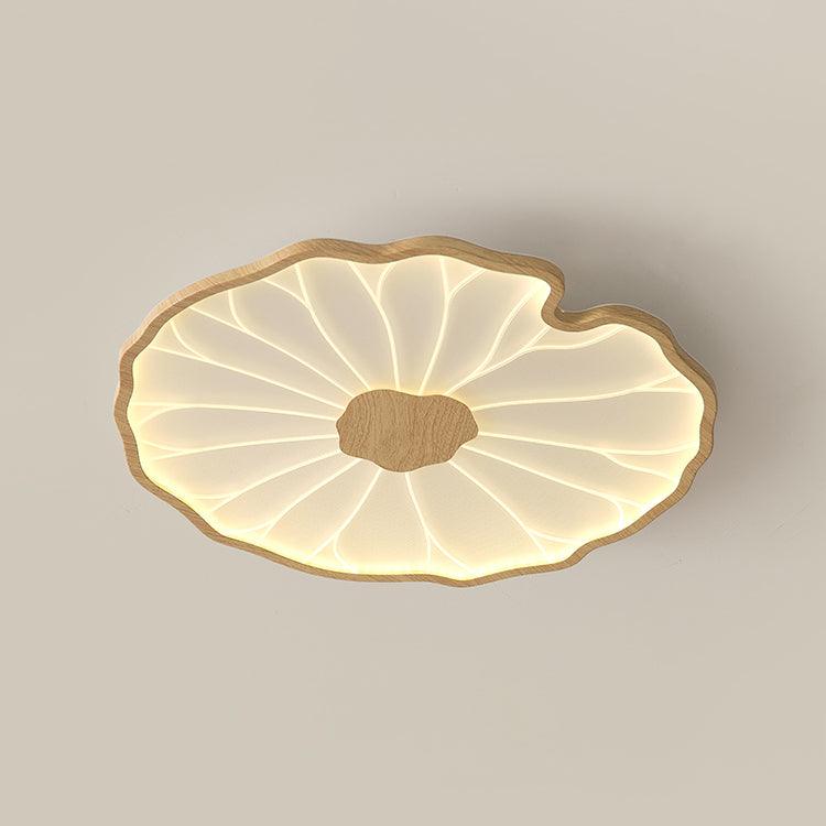 Solara Plafonnier Feuille de Lotus avec Finition Bois