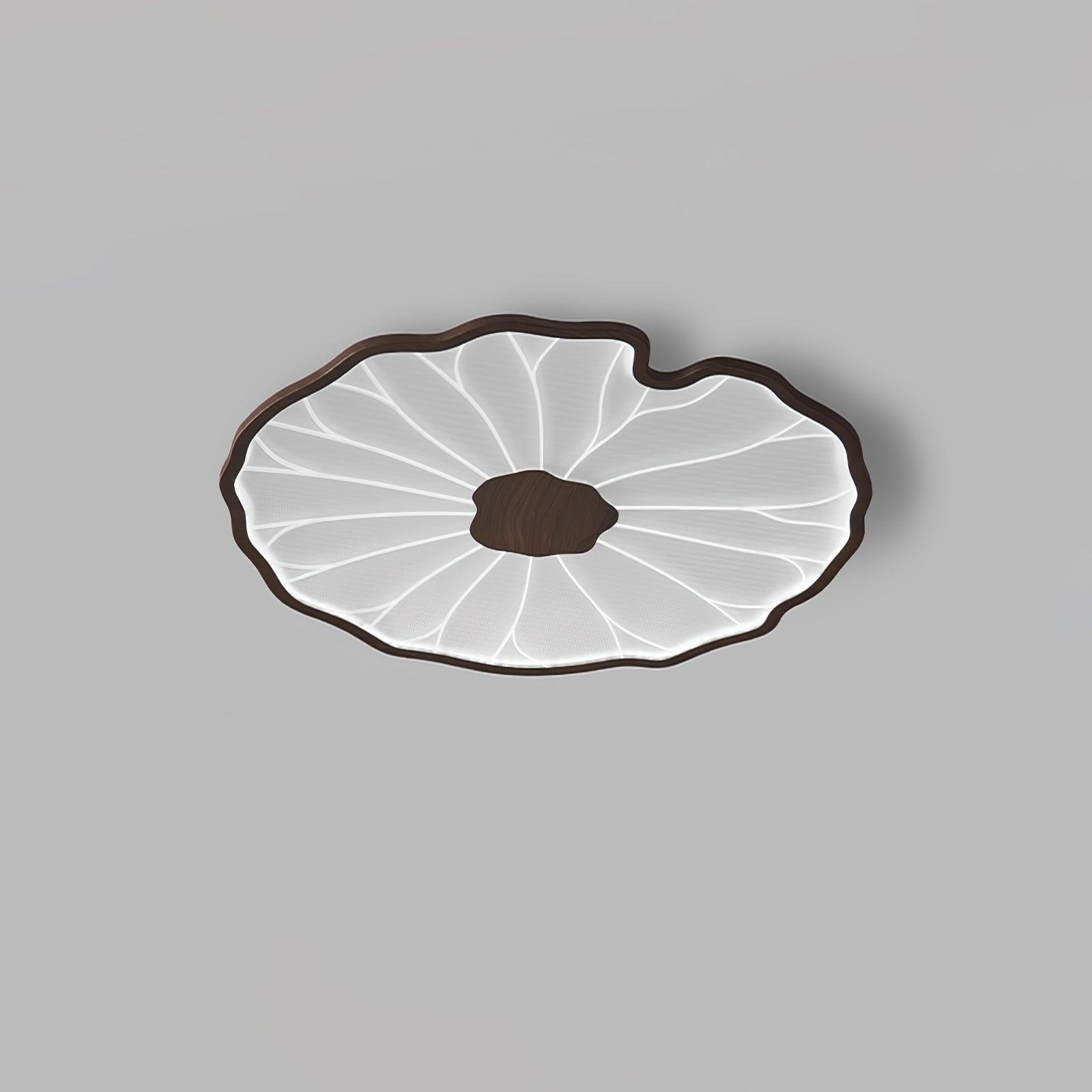 Solara Plafonnier Feuille de Lotus avec Finition Bois