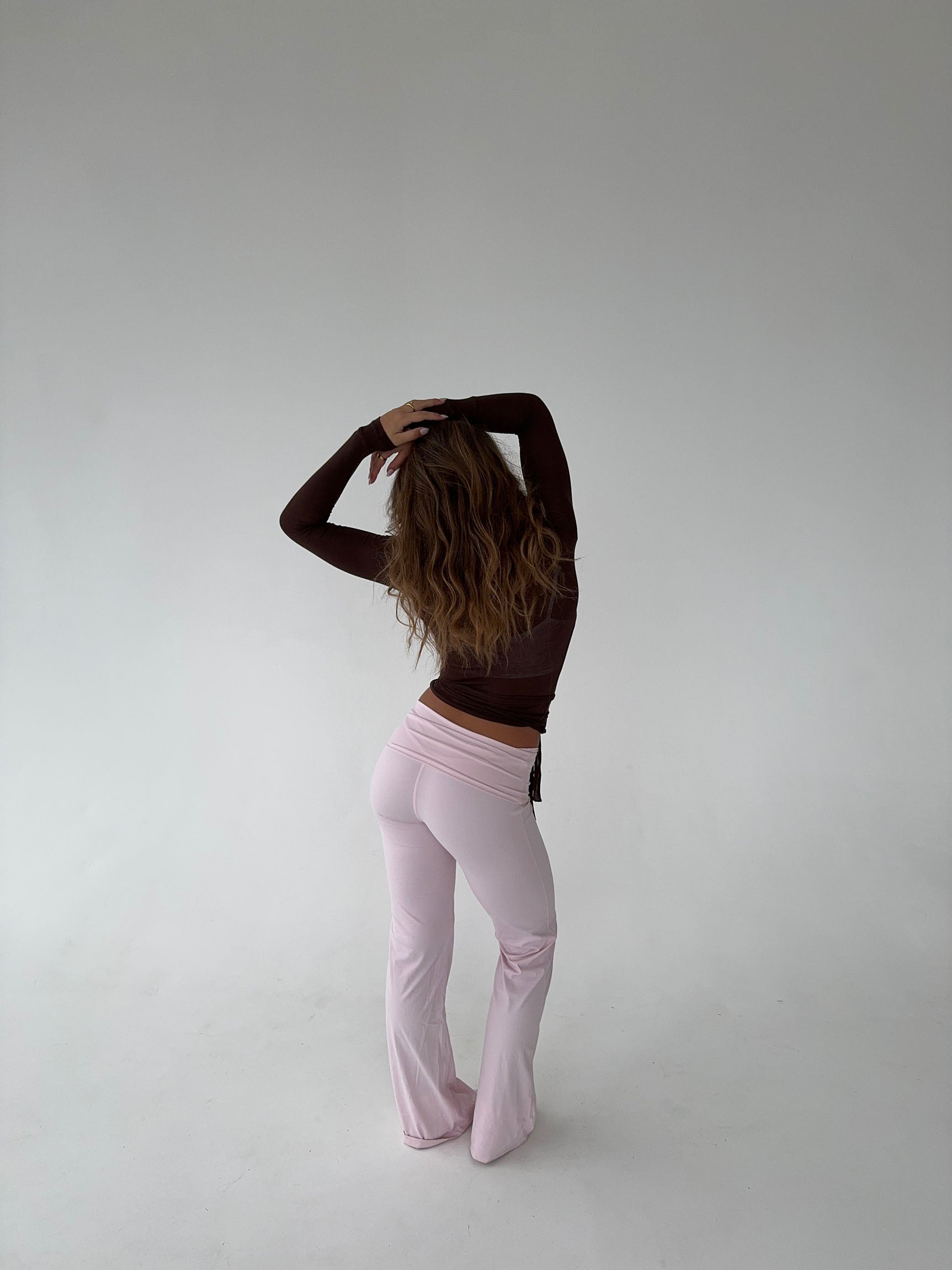 Top Cache-Cœur Ajusté Femme Manches Longues Tissu Extensible