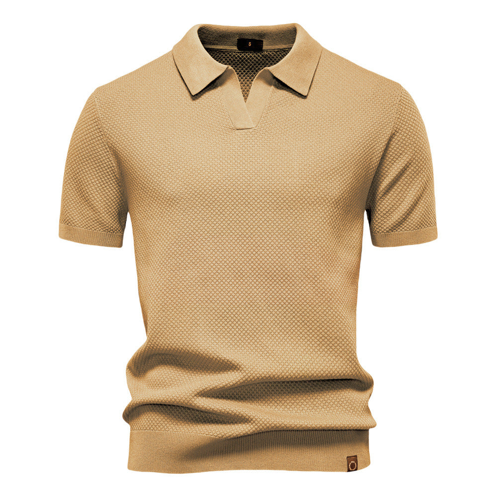 Polo homme structuré avec col ouvert moderne élégant