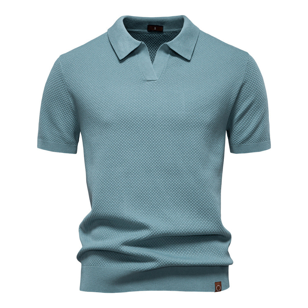 Polo homme structuré avec col ouvert moderne élégant