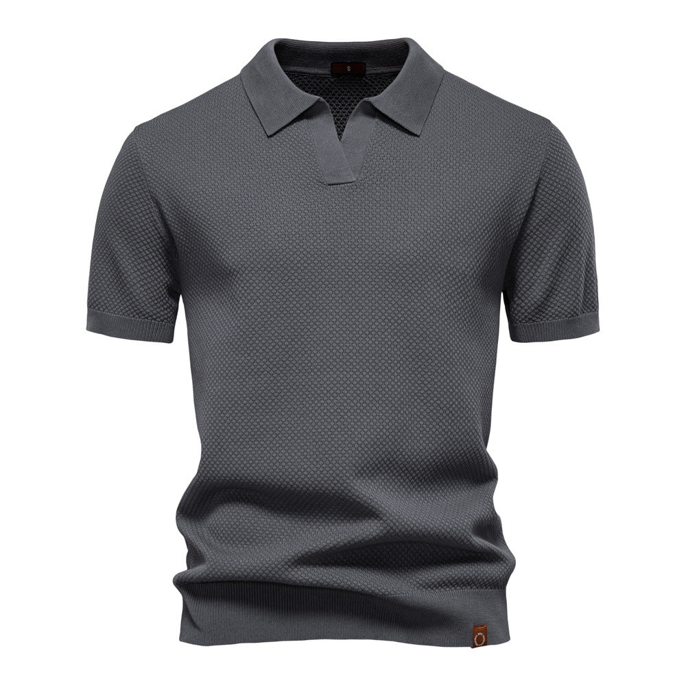 Polo homme structuré avec col ouvert moderne élégant