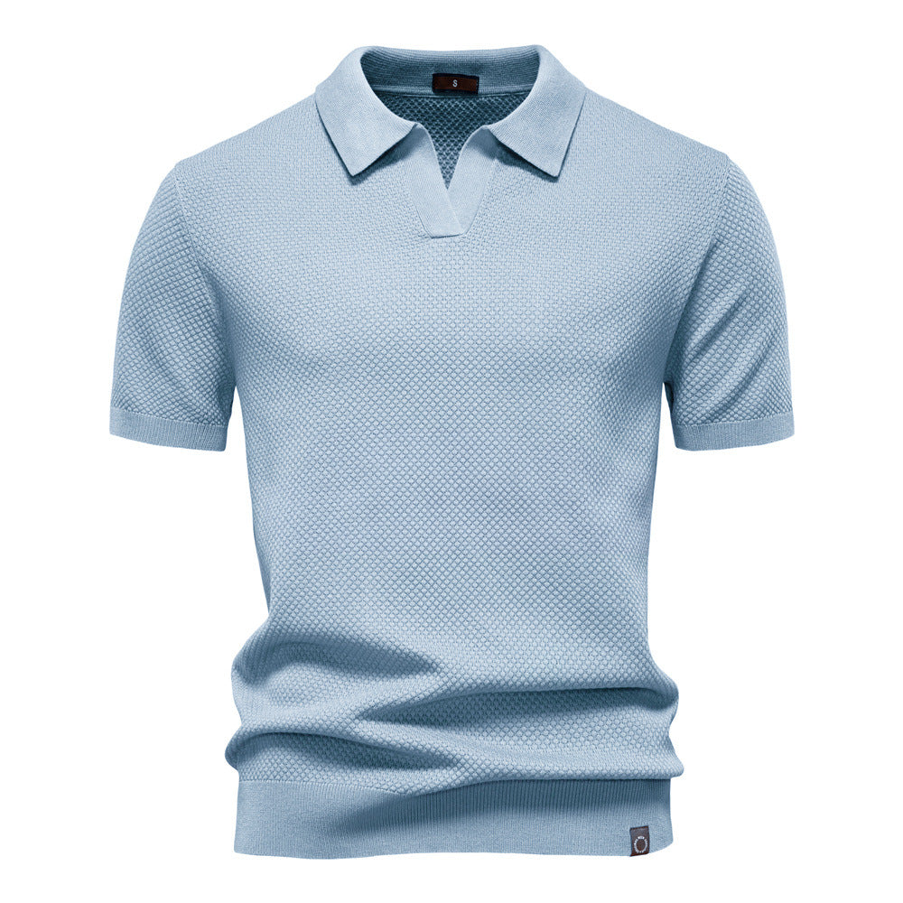 Polo homme structuré avec col ouvert moderne élégant