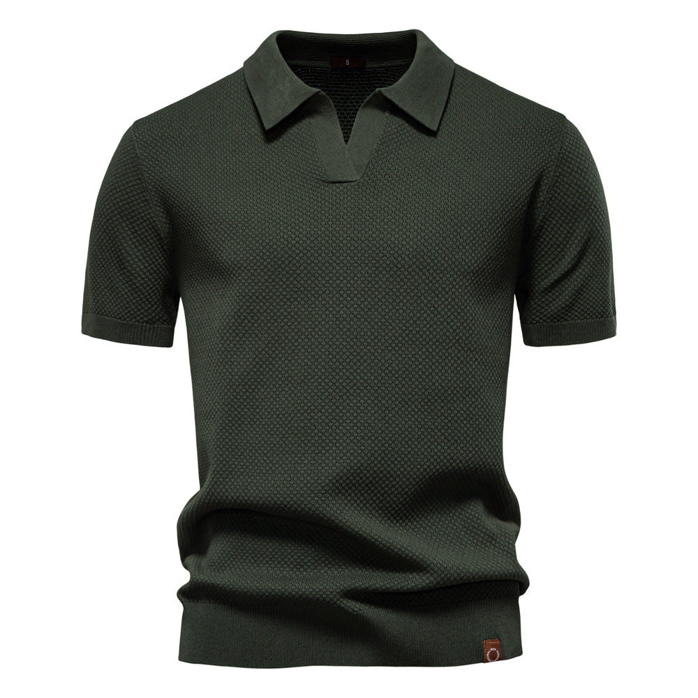 Polo homme structuré avec col ouvert moderne élégant