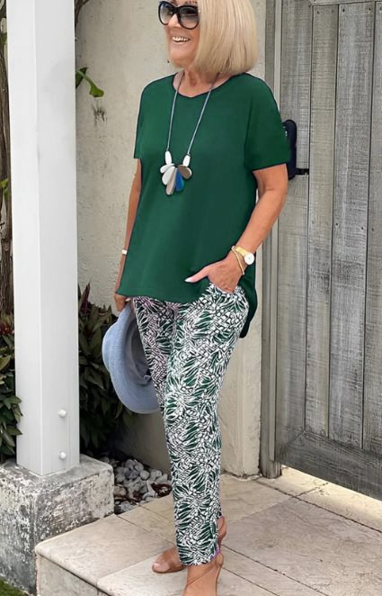 Ensemble Femme Décontracté Coton avec Pantalon Imprimé Fluide