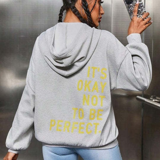 Sweat à Capuche Féminin avec Message Inspirant au Dos