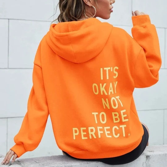 Sweat à Capuche Féminin avec Message Inspirant au Dos