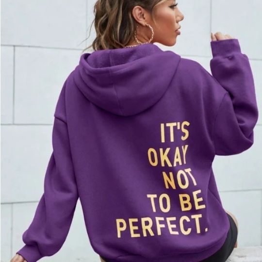 Sweat à Capuche Féminin avec Message Inspirant au Dos