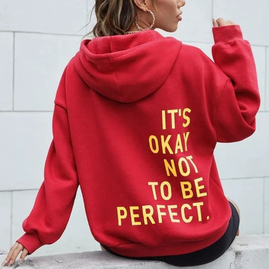 Sweat à Capuche Féminin avec Message Inspirant au Dos