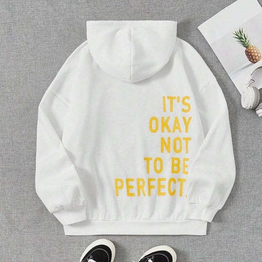 Sweat à Capuche Féminin avec Message Inspirant au Dos