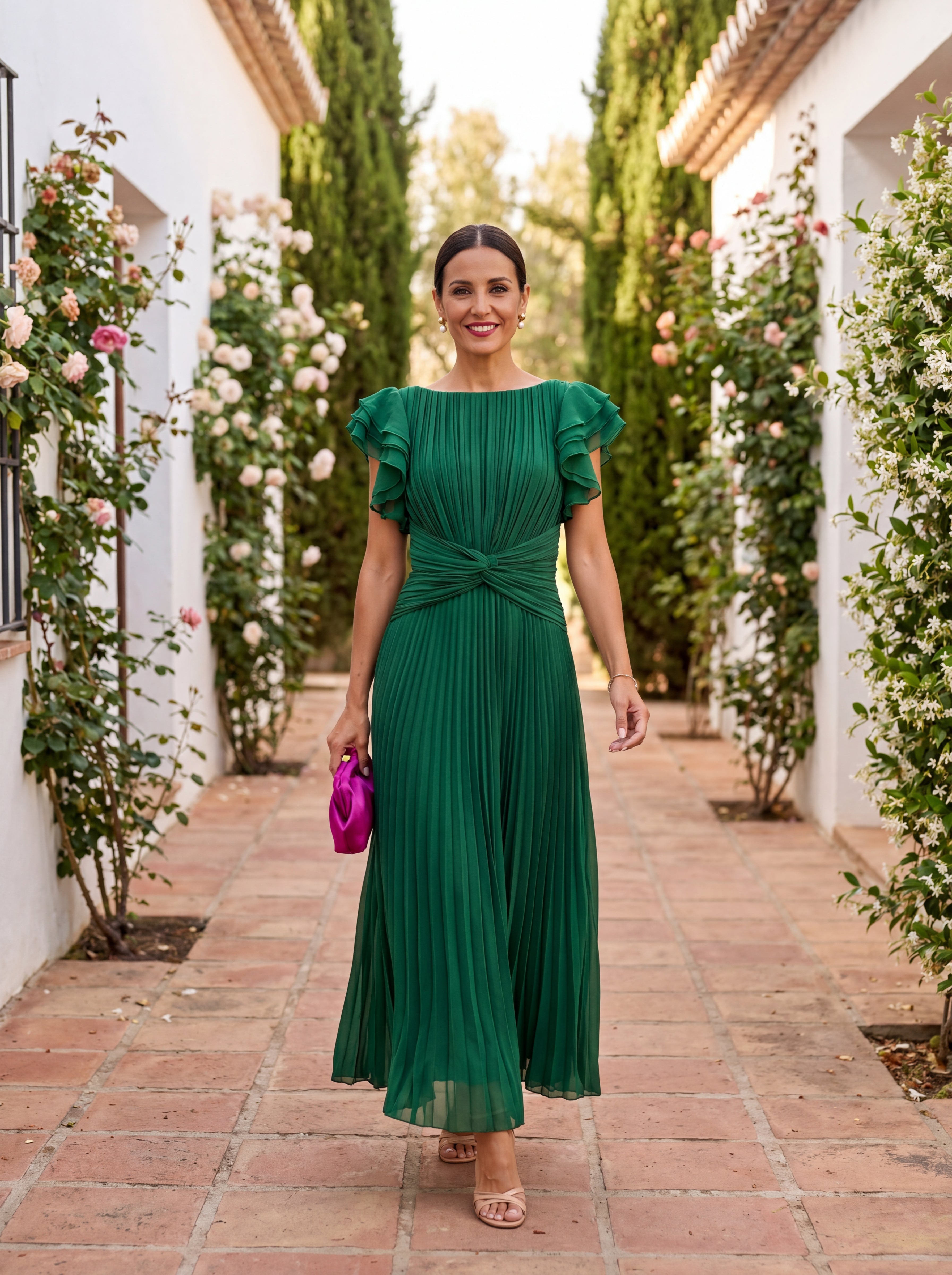 Robe Plissée Élégante pour Mariages et Soirées
