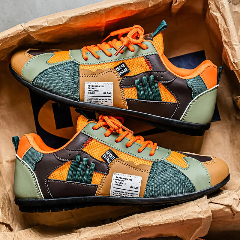 Baskets homme rétro à lacets avec détails contrastés