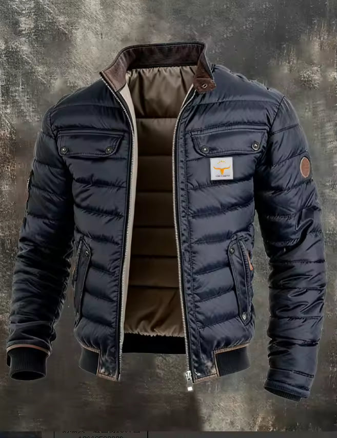 Veste homme matelassée à col montant style vintage