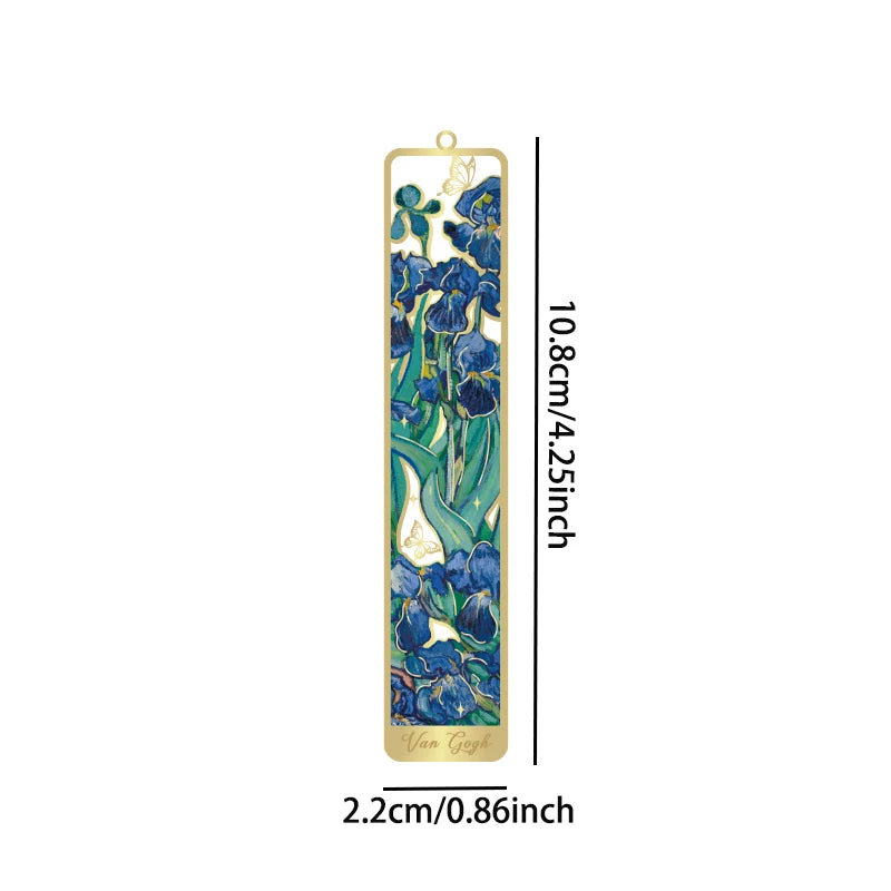 Marque-page fait main en métal floral rétro avec pompon décoratif – Cadeau parfait