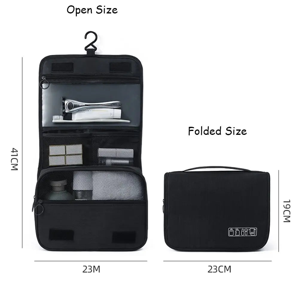 Trousse de toilette suspendue pliable avec compartiments