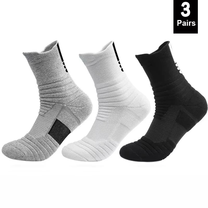 1/3 paires de chaussettes de Football antidérapantes pour hommes, chaussettes en coton, Tube court et Long, chaussettes de Sport respirantes et déodorantes 39-45