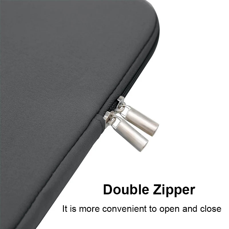 Housse laptop matelassée avec double fermeture zippée