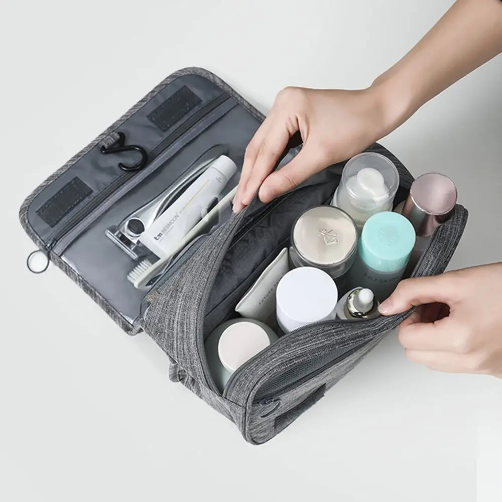 Trousse de toilette suspendue pliable avec compartiments