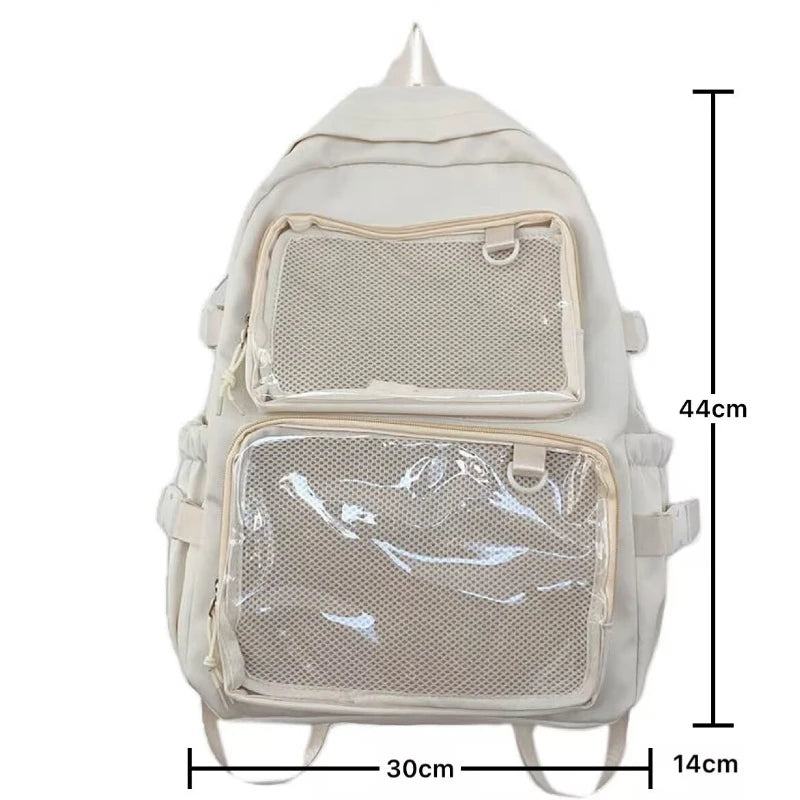 Sac à dos femme Ita Bag transparent grande capacité – Sac scolaire, cartable, sac à livres, sac de sport et de voyage