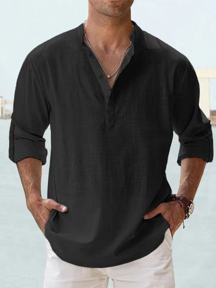 Chemise respirante en lin pour homme – Légère et élégante pour l’été