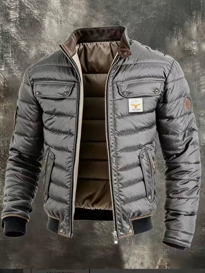 Veste homme matelassée à col montant style vintage