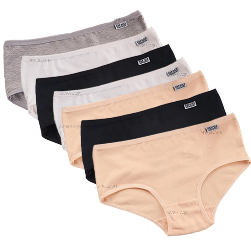 Lot de 7 culottes femme en coton extensible respirant taille moyenne – sous-vêtements confortables, qualité durable