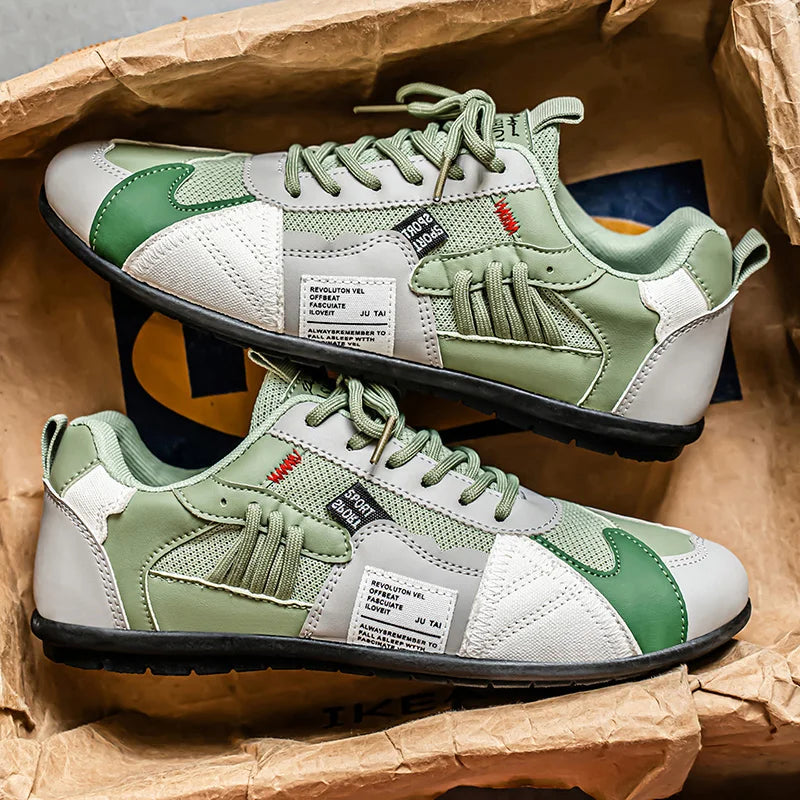 Baskets homme rétro à lacets avec détails contrastés