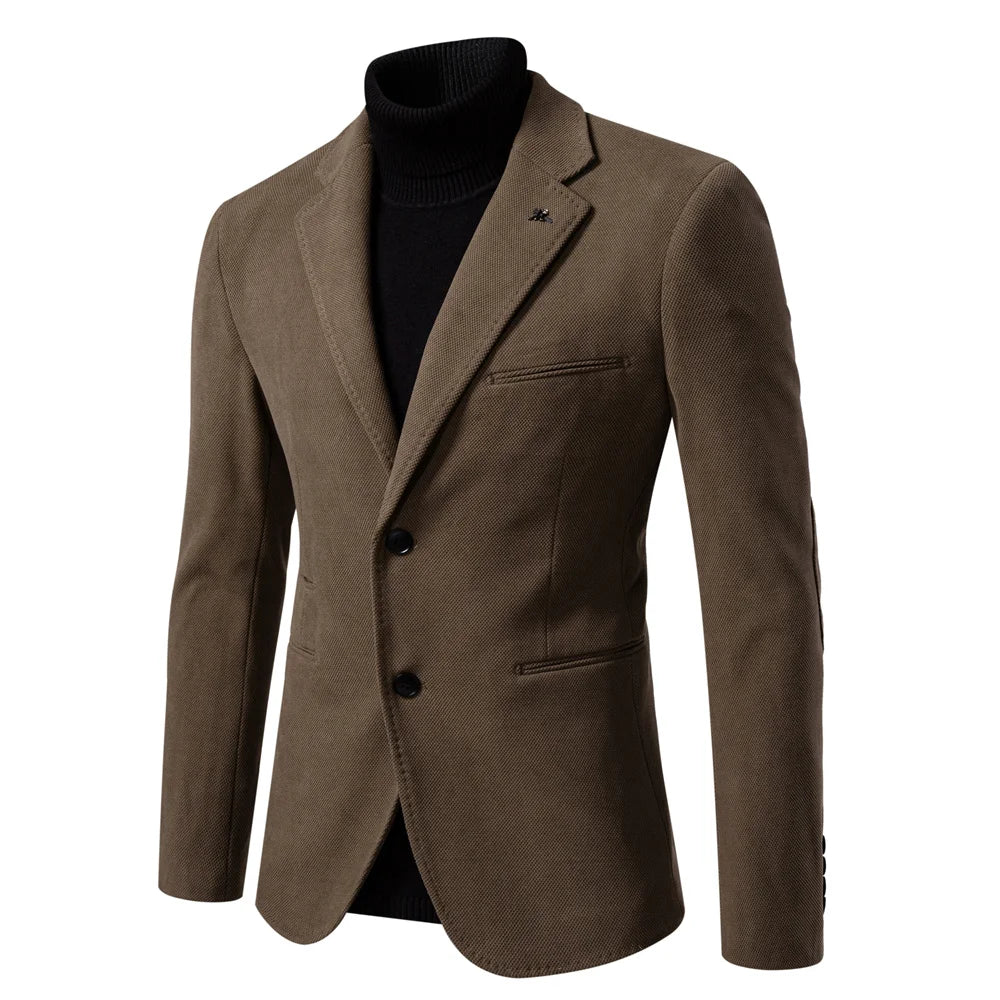 Blazer Homme Élégant à Revers Classique Coupe Moderne