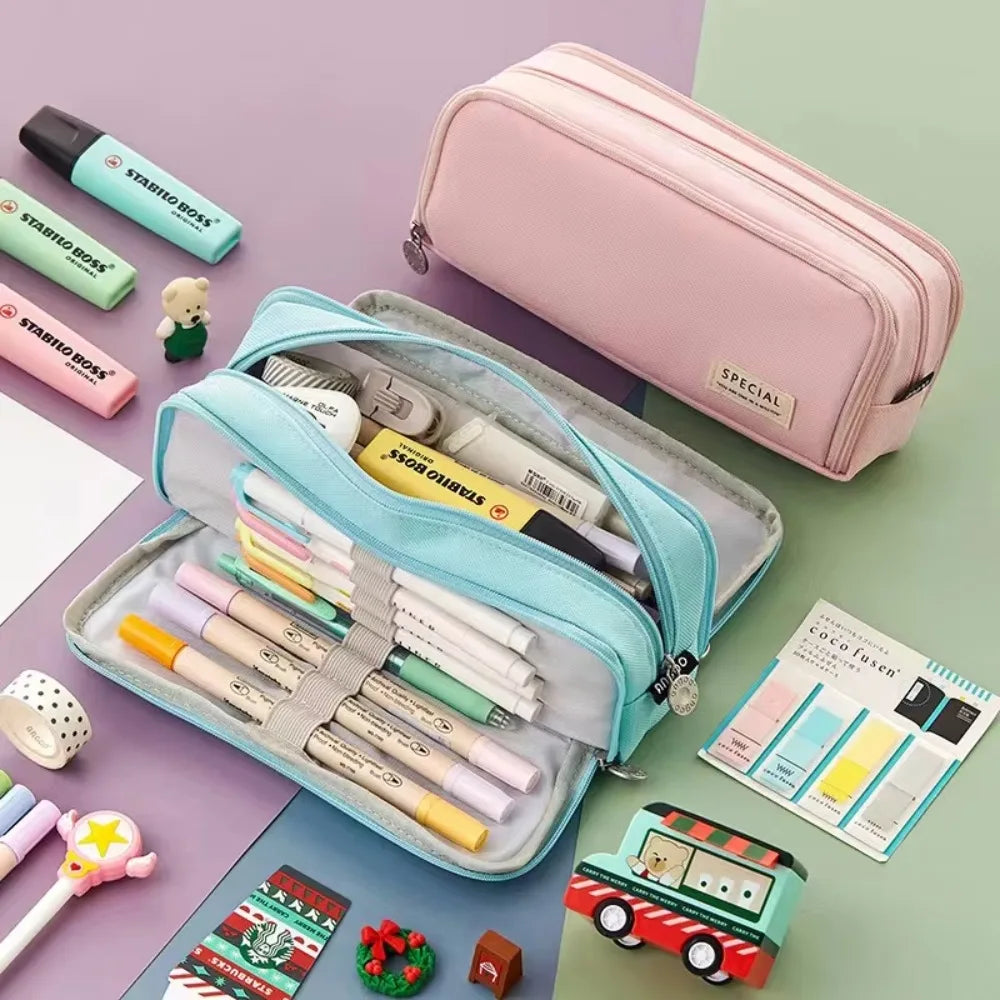 Trousse scolaire grande capacité à compartiments multiples