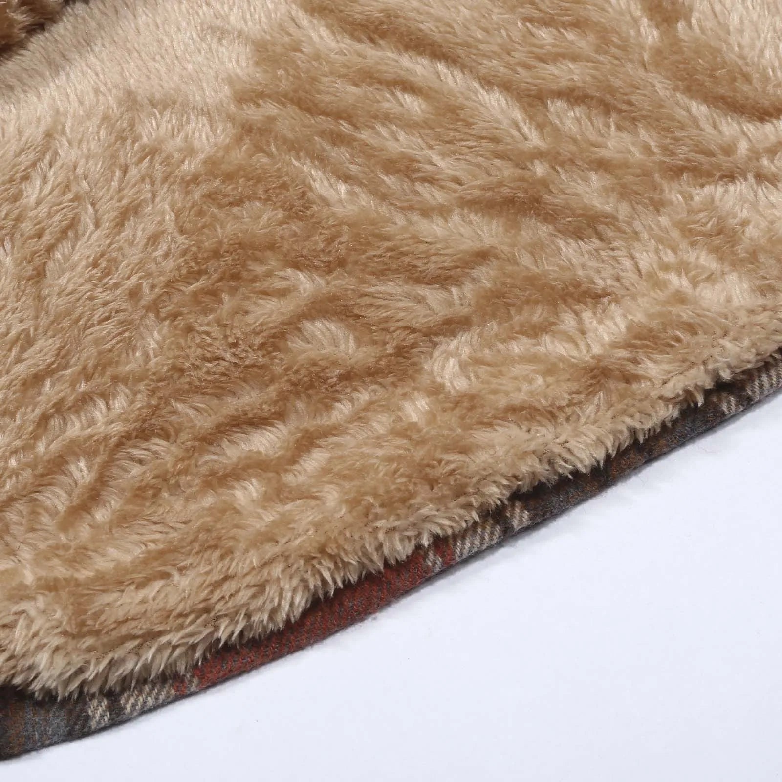 Veste femme à carreaux doublée polaire – manteau chaud à capuche hiver