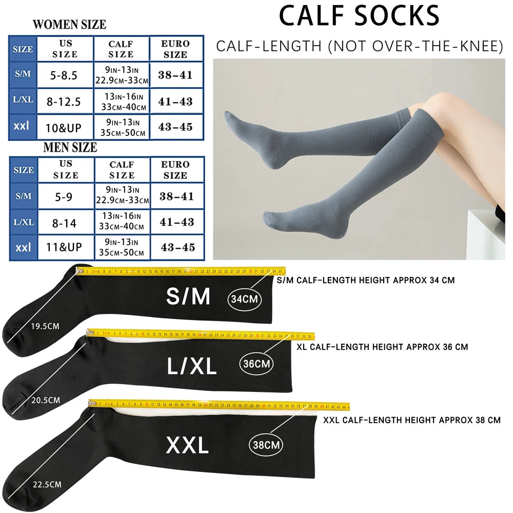 Chaussettes de compression unisexes anti-fatigue sport et voyage