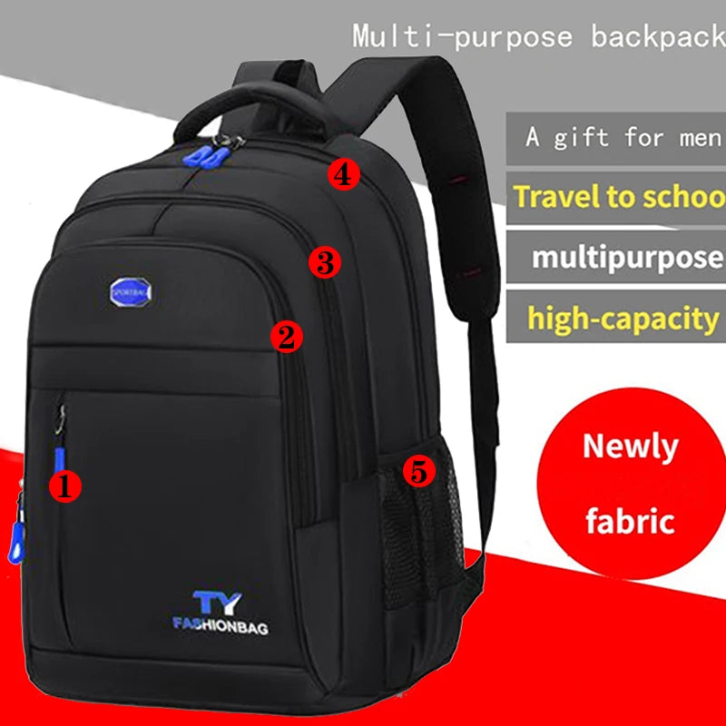 Sac à dos scolaire unisexe grande capacité – Cartable, sac d’école et de voyage en nylon