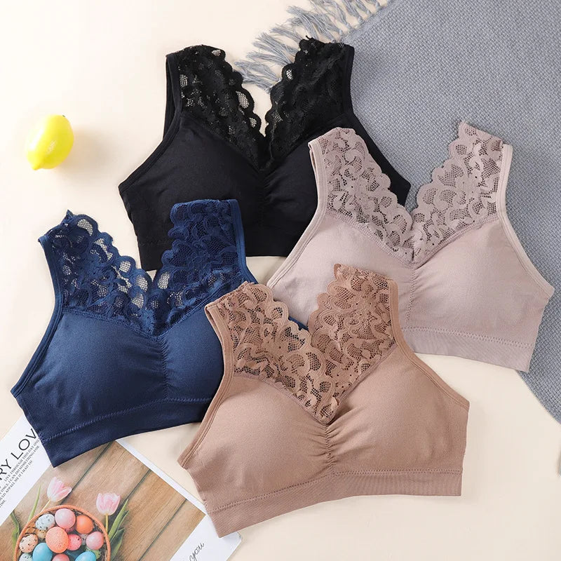 Soutien-gorge en dentelle sans armature – Confort léger et élégance