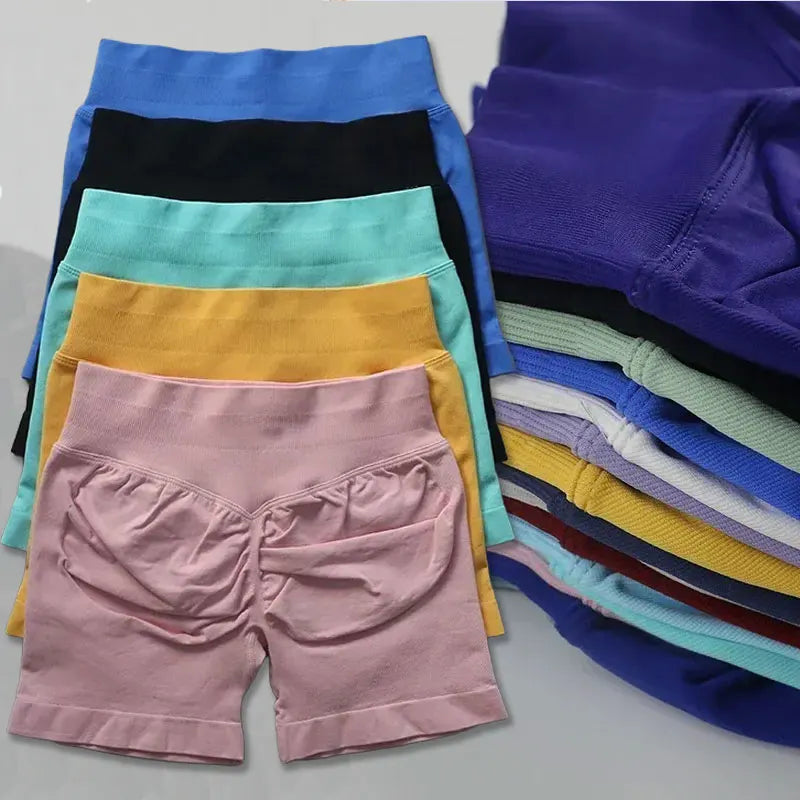 Shorts de sport ajustés |   Short de sport pour femmes, 4.5 pouces, pour gymnastique, Yoga, course à pied, exercice, tricot de qualité, respirant, sans couture, vêtements de mise en forme