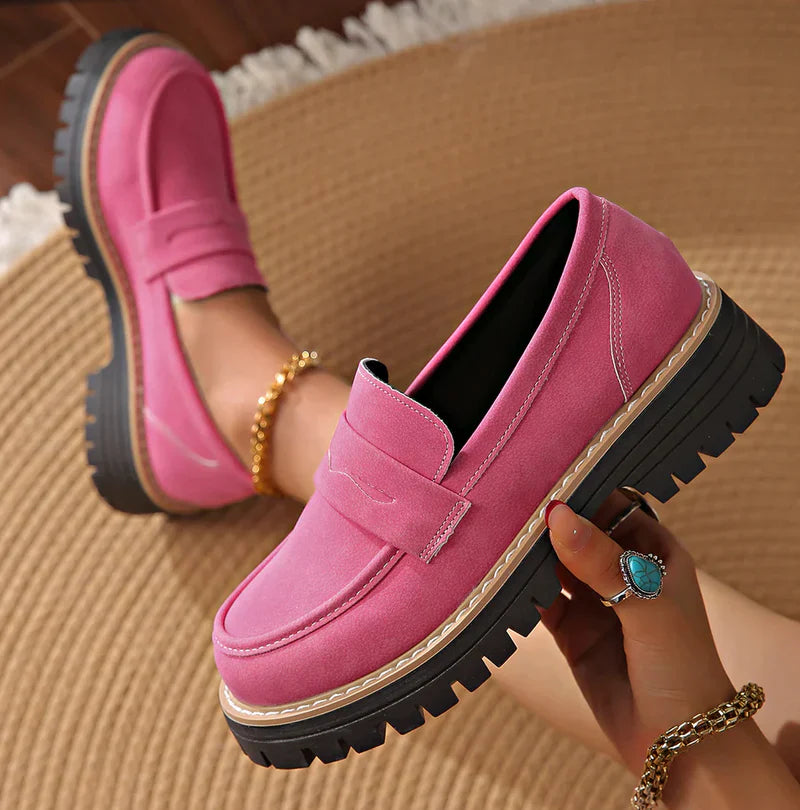 Mocassins Femme à Semelle Épaisse et Coupe Confortable pour Usage Quotidien