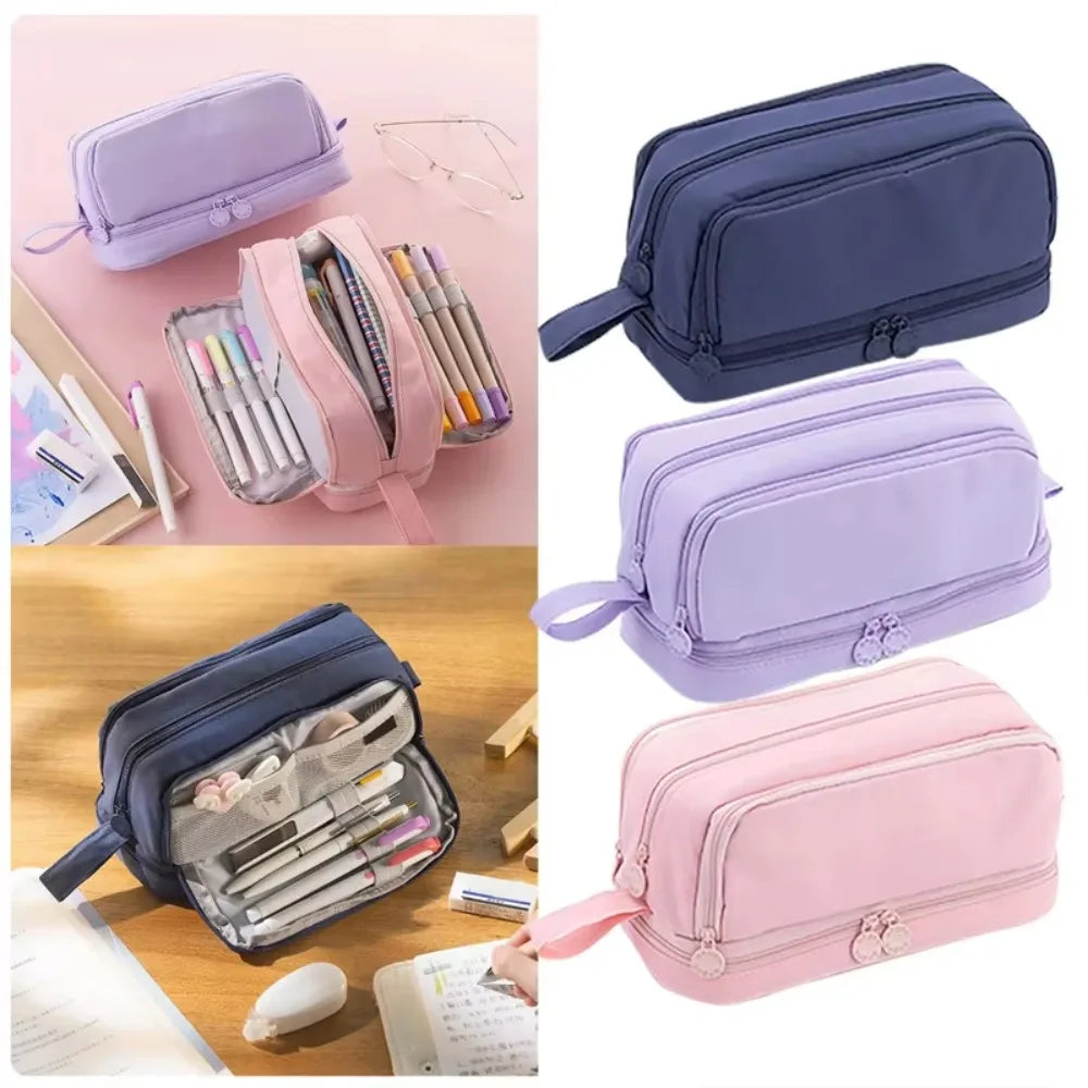 Trousse scolaire grande capacité à compartiments multiples