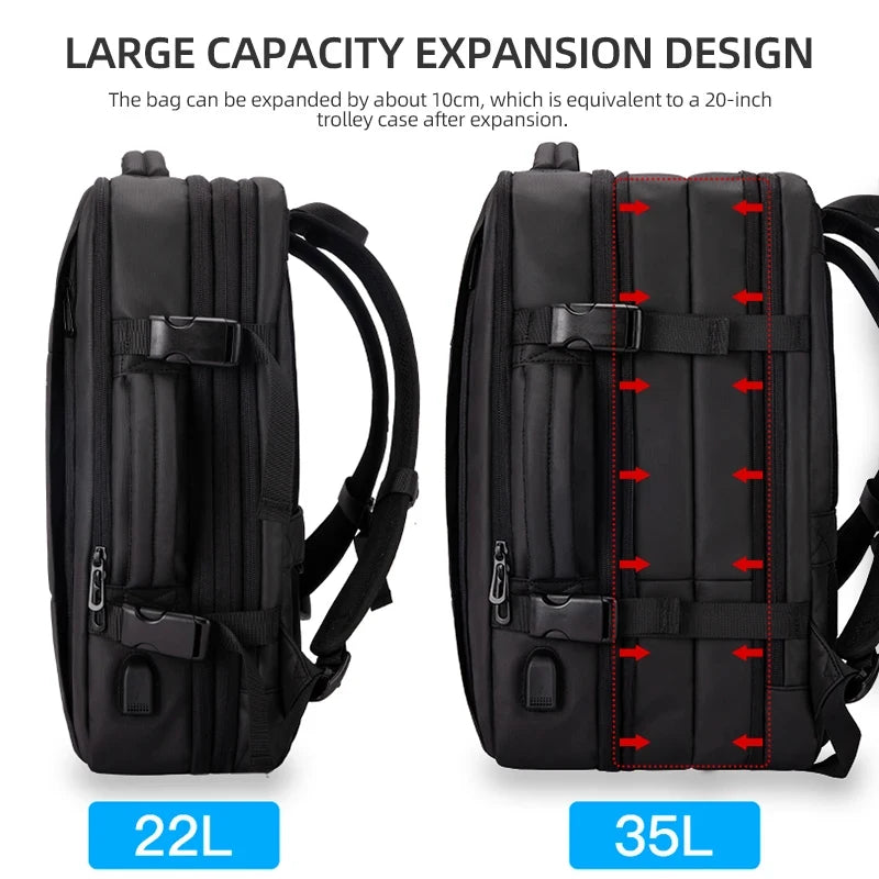 Sac à dos homme extensible grande capacité – Sac scolaire, cartable, sac à livres, sac de sport, ordinateur et voyage