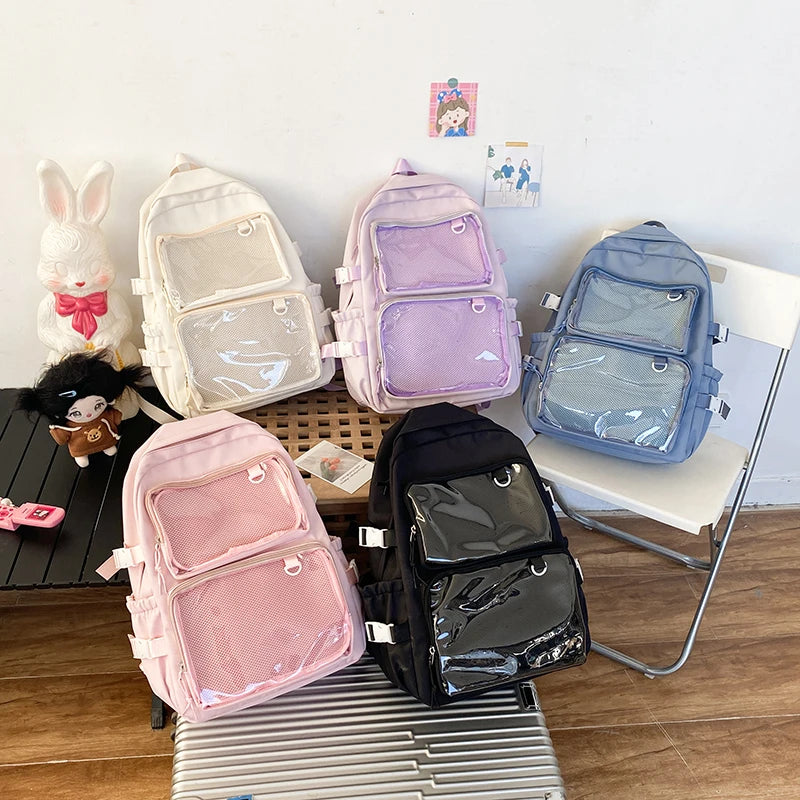Sac à dos femme Ita Bag transparent grande capacité – Sac scolaire, cartable, sac à livres, sac de sport et de voyage