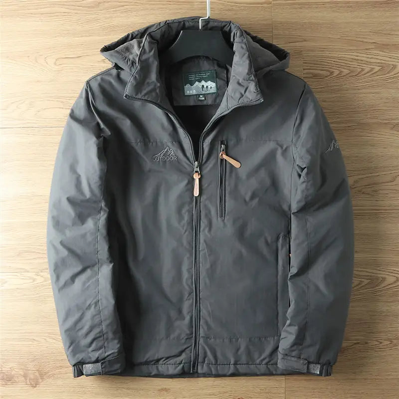 Veste imperméable homme à capuche et fermeture zippée