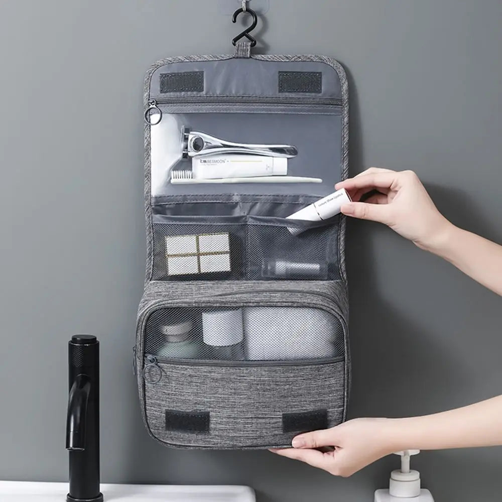 Trousse de toilette suspendue pliable avec compartiments