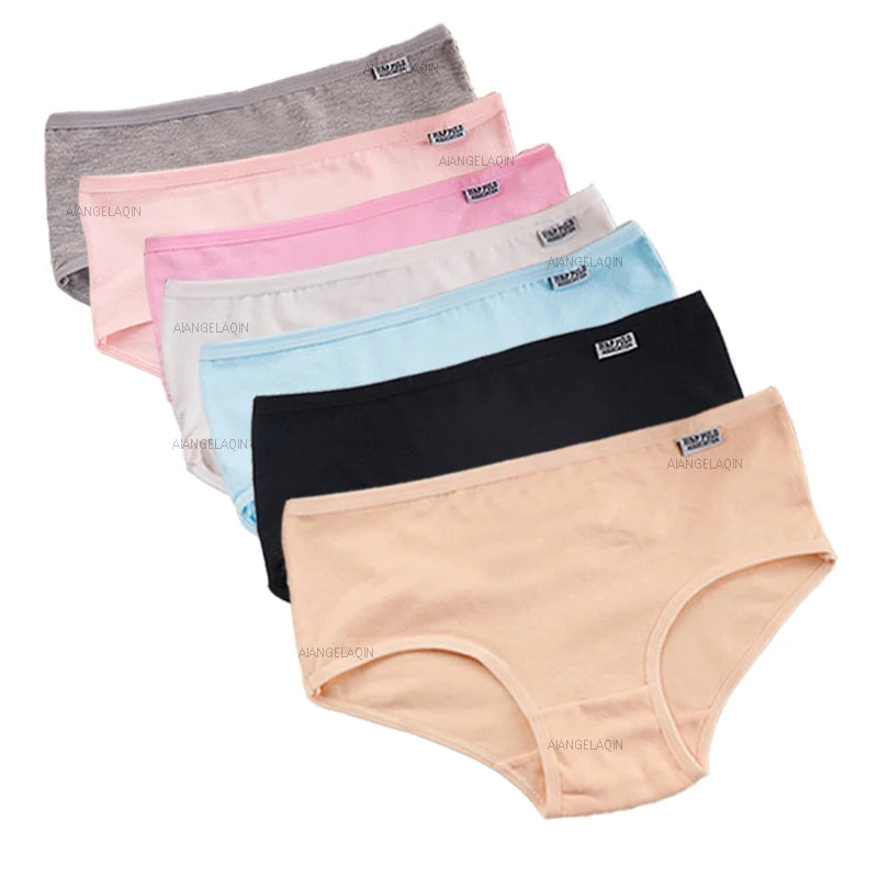 Lot de 7 culottes femme en coton extensible respirant taille moyenne – sous-vêtements confortables, qualité durable