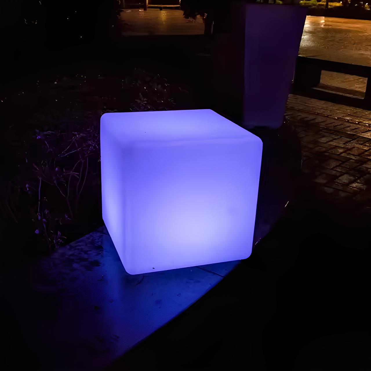 Lampe décorative LED en forme de cube – Lampe d’ambiance sans fil intérieur et extérieur