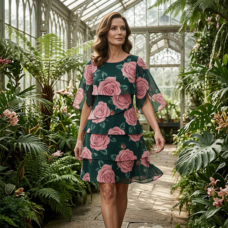 Robe Femme Fluide Motif Floral Élégant Été