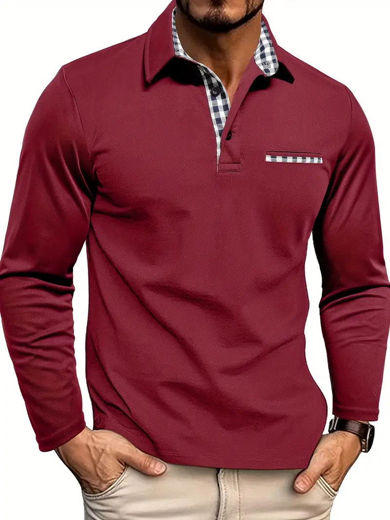 Polo homme manches longues élégant – style intemporel, coupe ajustée et confort premium