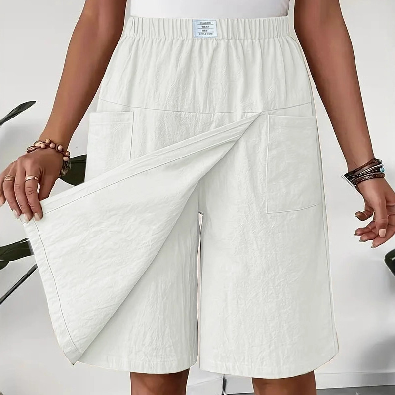 Jupe Short Femme Taille Élastique Coupe Asymétrique Été