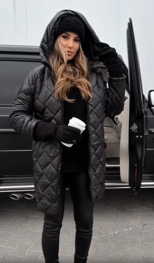 Cyranella™ - Veste Longue Matelassée Femme avec Capuche