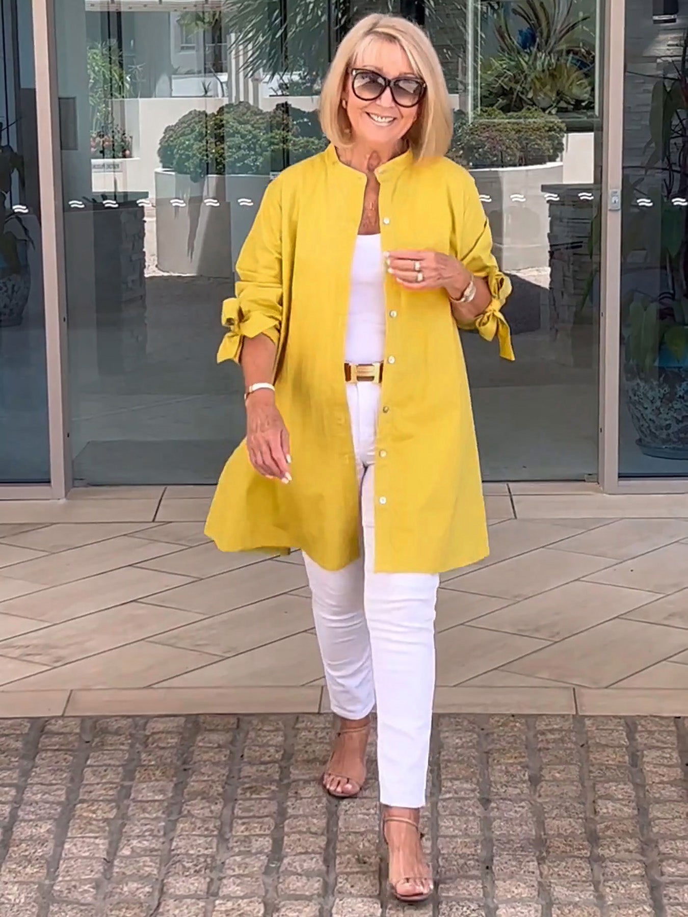 Veste Chemise Longue Femme en Coton Boutonnée Élégante
