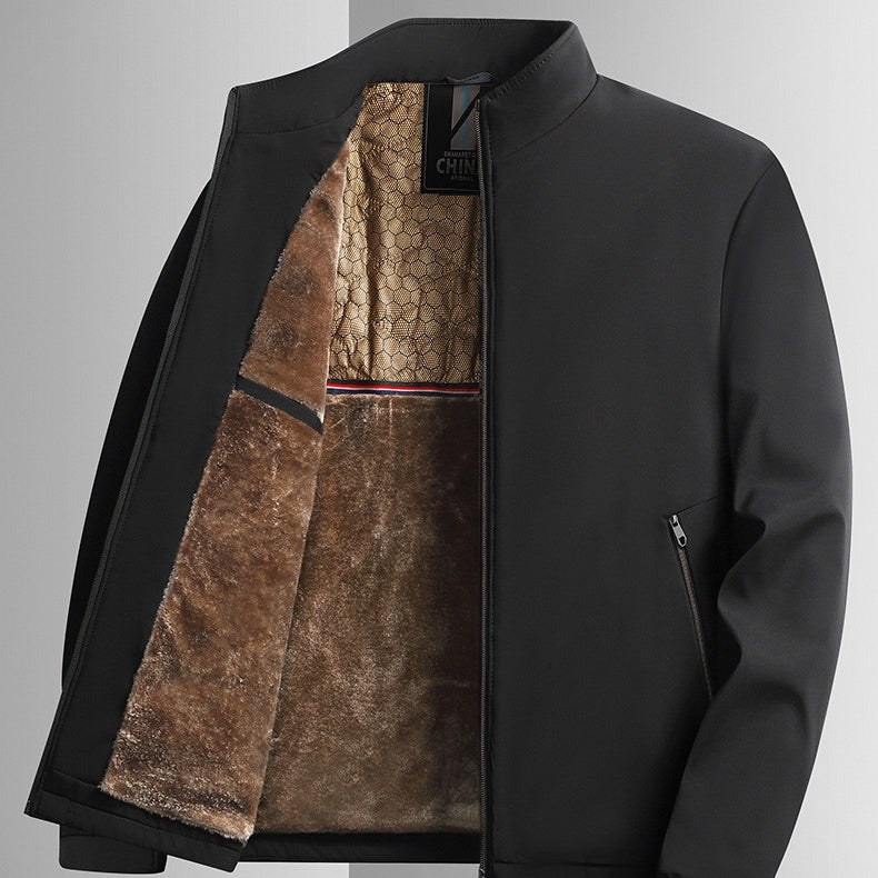 Veste homme chaude zippée à col montant