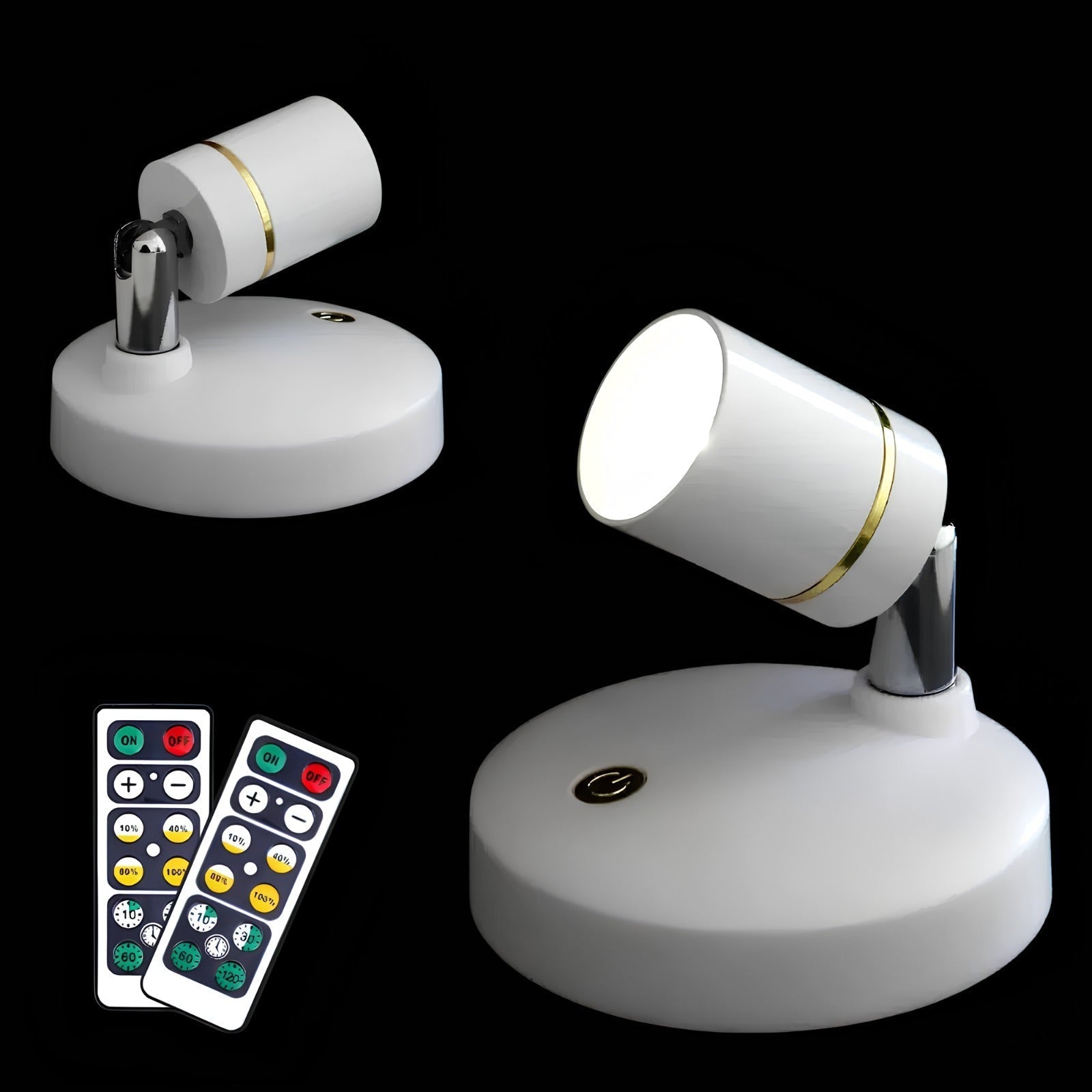 Spot LED sans perçage orientable – Éclairage mural rechargeable avec télécommande